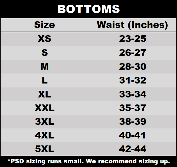 Womens Size Chart Psd Underwear Help Center 