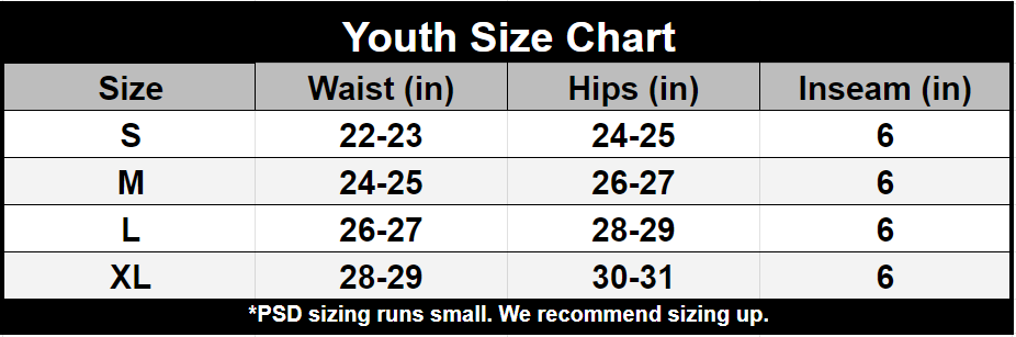 Youth Size Chart – PSD Underwear Help Center
